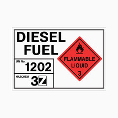 DIESEL FUEL FLAMMABLE LIQUID 3 SIGN