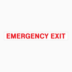 EMERGENCY EXIT for vehicle SIGN