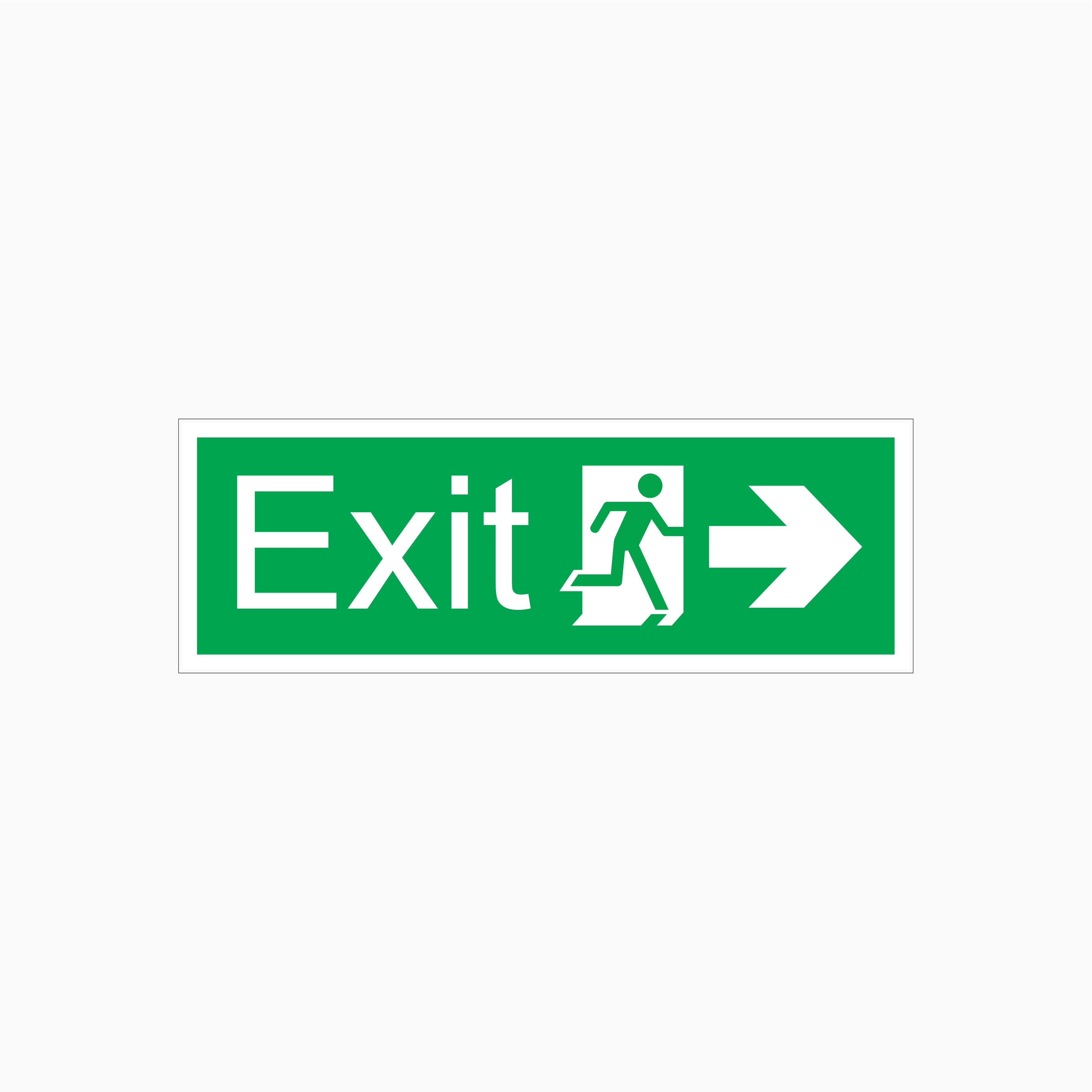 EXIT SIGN - Right Arrow - Emergency & Exit Signs