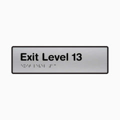 Exit Level 13 - Braille Sign