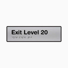 Exit Level 20 - Braille Sign