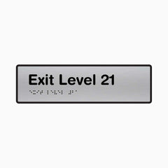 Exit Level 21 - Braille Sign