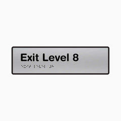 Exit Level 8 - Braille Sign