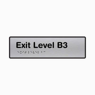 Exit Level B3 - Braille Sign