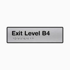 Exit Level B4 - Braille Sign