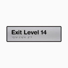 Exit Level 14 - Braille Sign