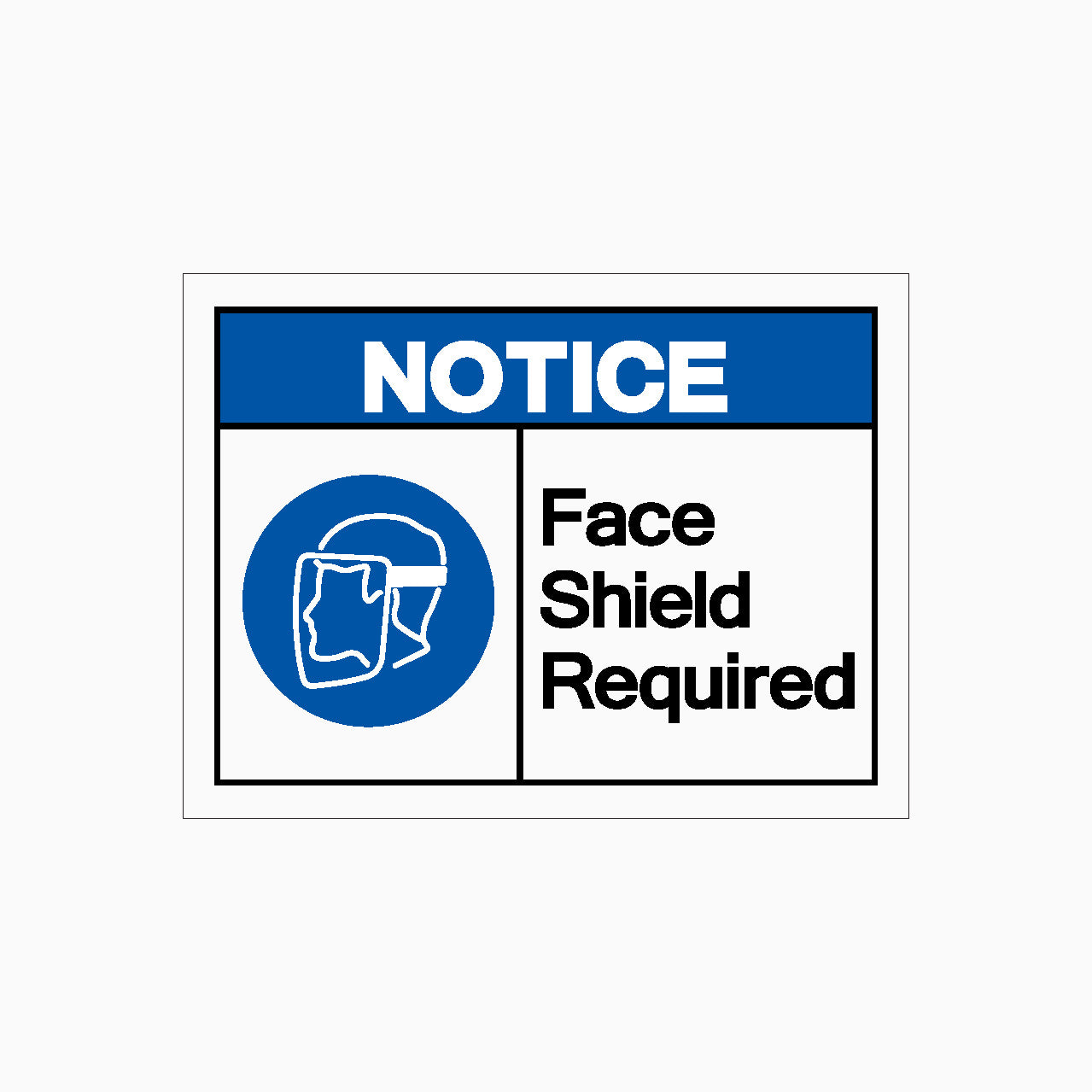 FACE SHIELD REQUIRED SIGN Mandatory Sign Get signs