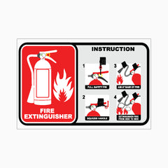 FIRE EXTINGUISHER INSTRUCTION SIGN