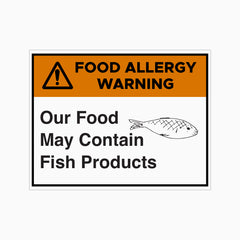 FOOD ALLERGY WARNING SIGN