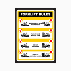 FORKLIFT RULES SIGN