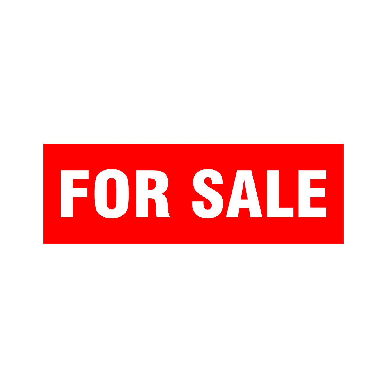 FOR SALE STICKER - red background white lettering - online shop