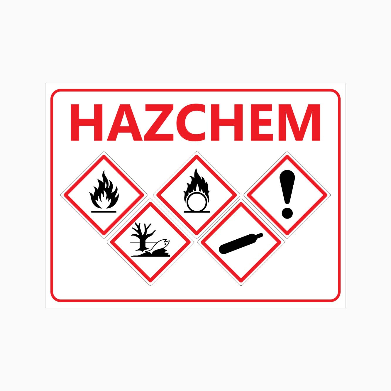 HAZCHEM GHS02-GHS03-GHS07-GHS09 -GHS04 SIGN – Get signs