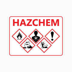 HAZCHEM GHS02-GHS08-GHS07-GHS05-GHS09 SIGN