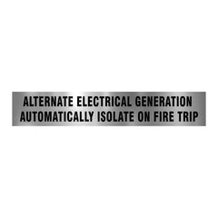 ALTERNATE ELECTRICAL GENERATION AUTOMATICALLY ISOLATE ON FIRE TRIP SIGN