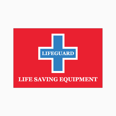 LIFEGUARD LIFE SAVING EQUIPMENT SIGN