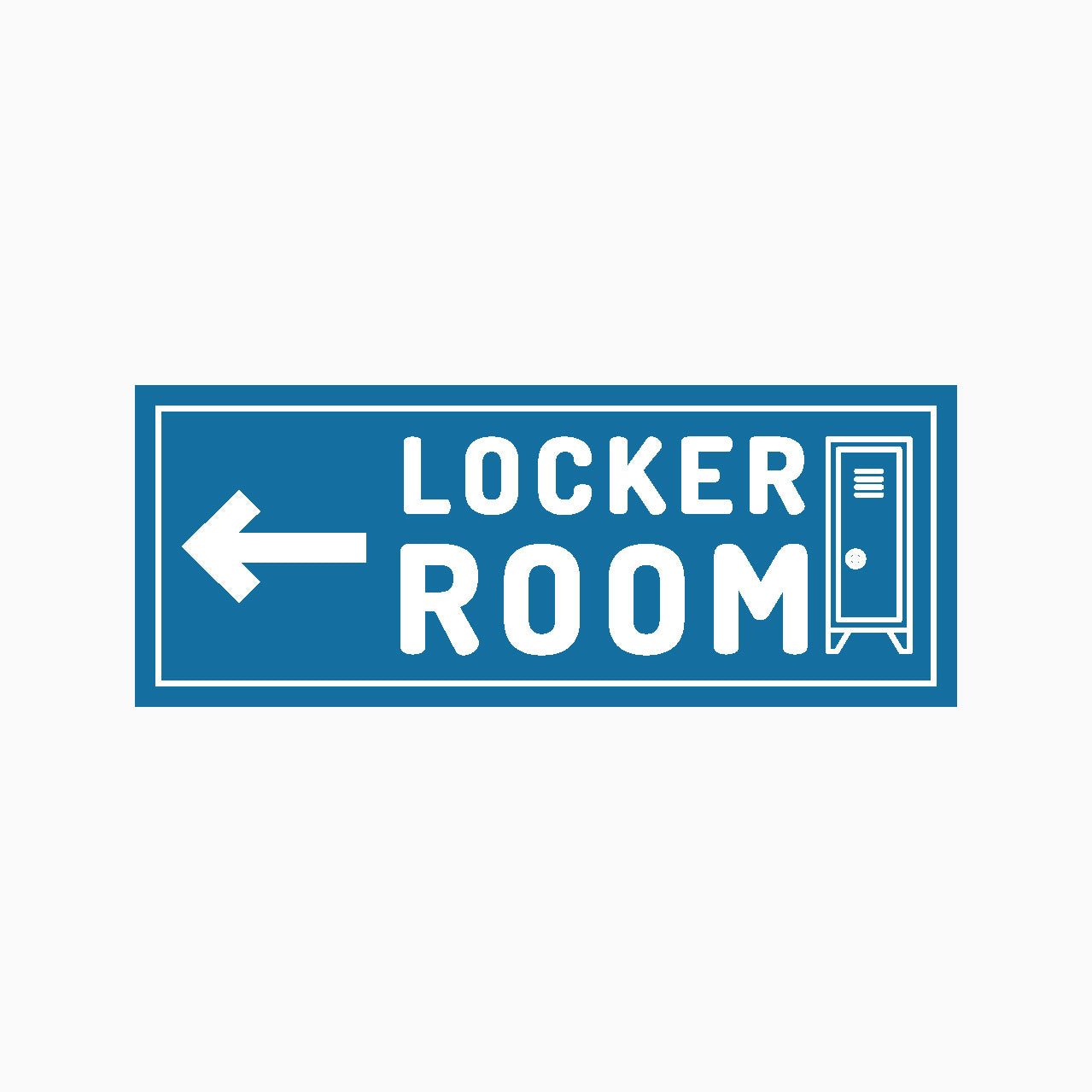 LOCKER ROOM SIGN LEFT ARROW