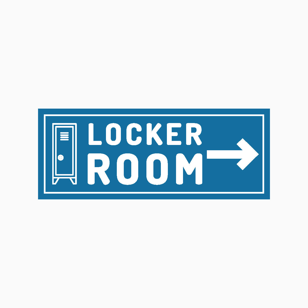 LOCKER ROOM SIGN RIGHT ARROW