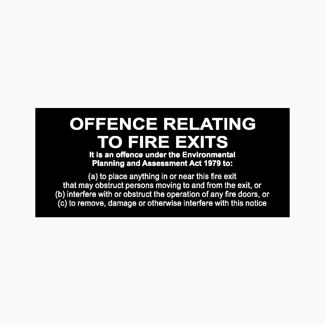 Offences Relating To Fire Exits Sign