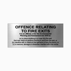 Offences Relating To Fire Exits Sign