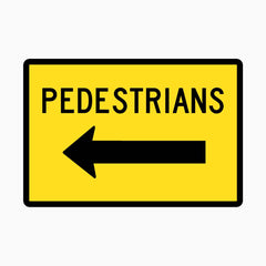 PEDESTRIAN WITH LEFT ARROW SIGN with SWING STAND AND SIGN