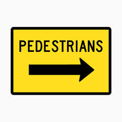 PEDESTRIAN WITH RIGHT ARROW SIGN with SWING STAND AND SIGN