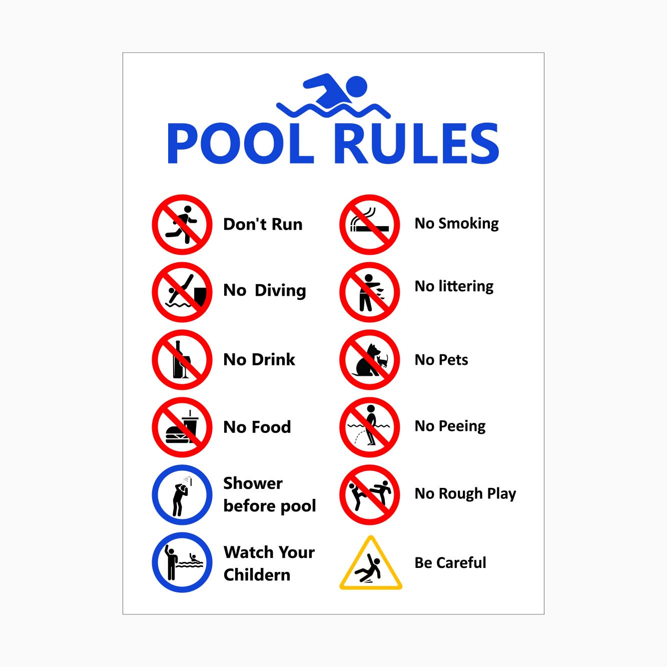 Buy Pool Rules Sign - Safety Signs for Swimming Pools - GET SIGNS – Get ...