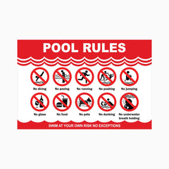 Swimming Pool Rules Safety Sign