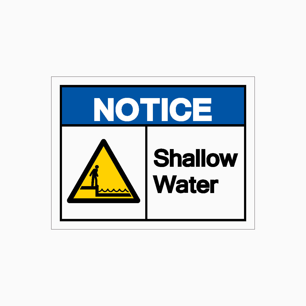 NOTICE SIGN - SHALLOW WATER SIGN