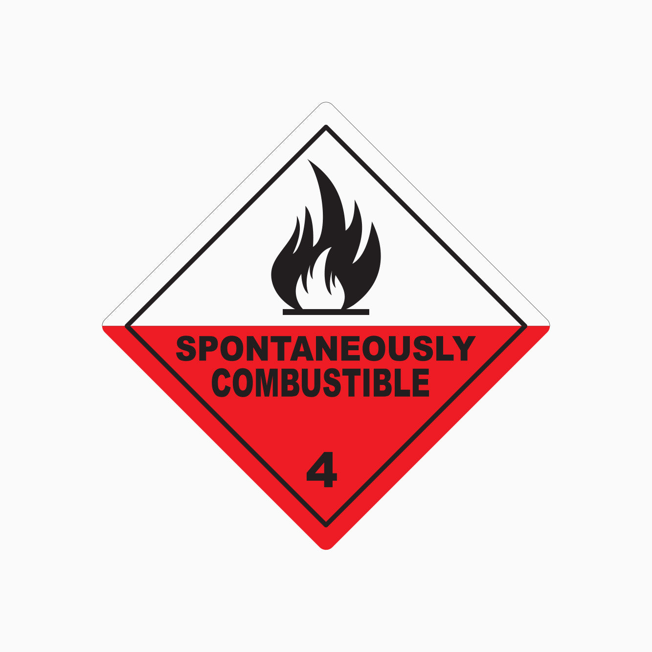 SPONTANEOUSLY COMBUSTIBLE 4 SIGN