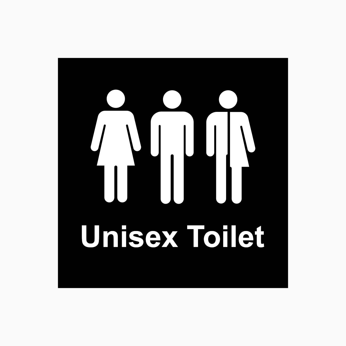 UNISEX TOILET SIGN - GET SIGNS - BLACK BACKGROUND