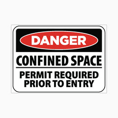 CONFINED SPACE PERMIT REQUIRED PRIOR TO ENTRY SIGN