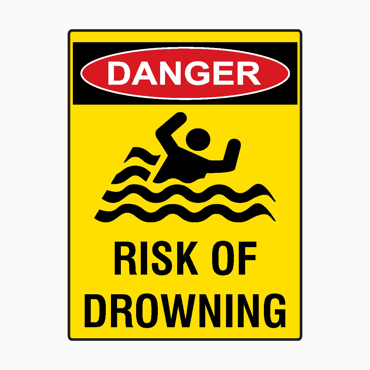RISK OF DROWNING SIGN - DANGER SIGN – Get signs