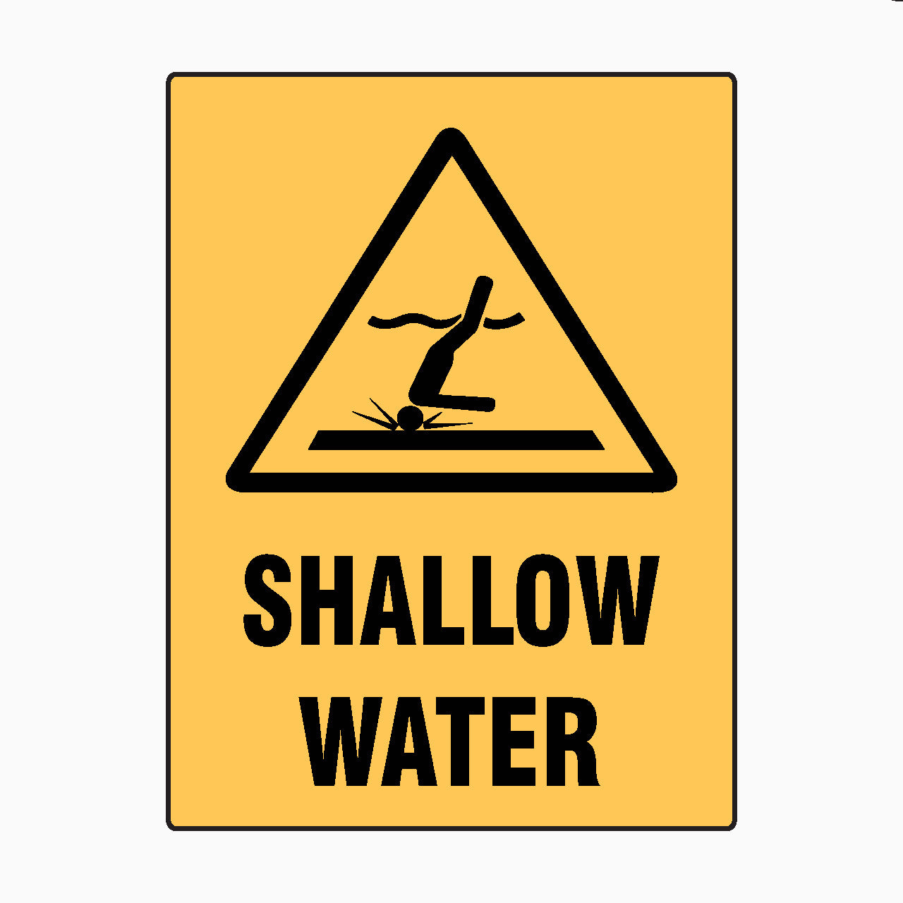 SHALLOW WATER SIGN - water safety signs at GET SIGNS