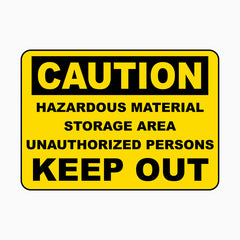 DANGER SIGNS - HAZARDOUS MATERIALS AREA SIGN – Get signs