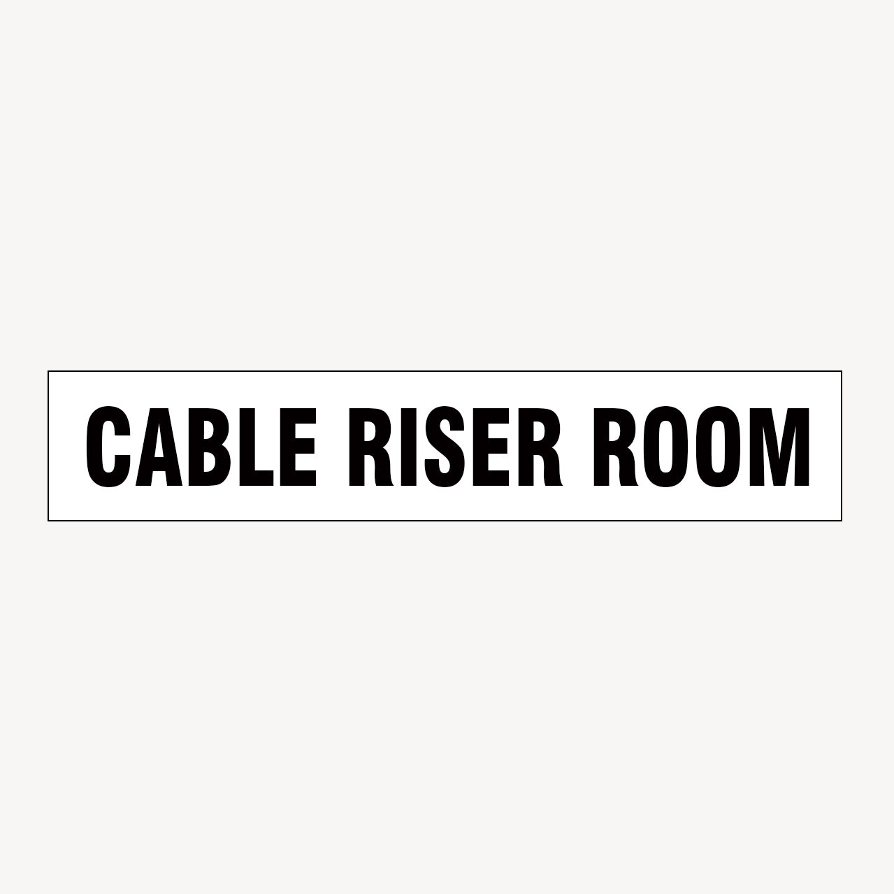 cable riser room sign