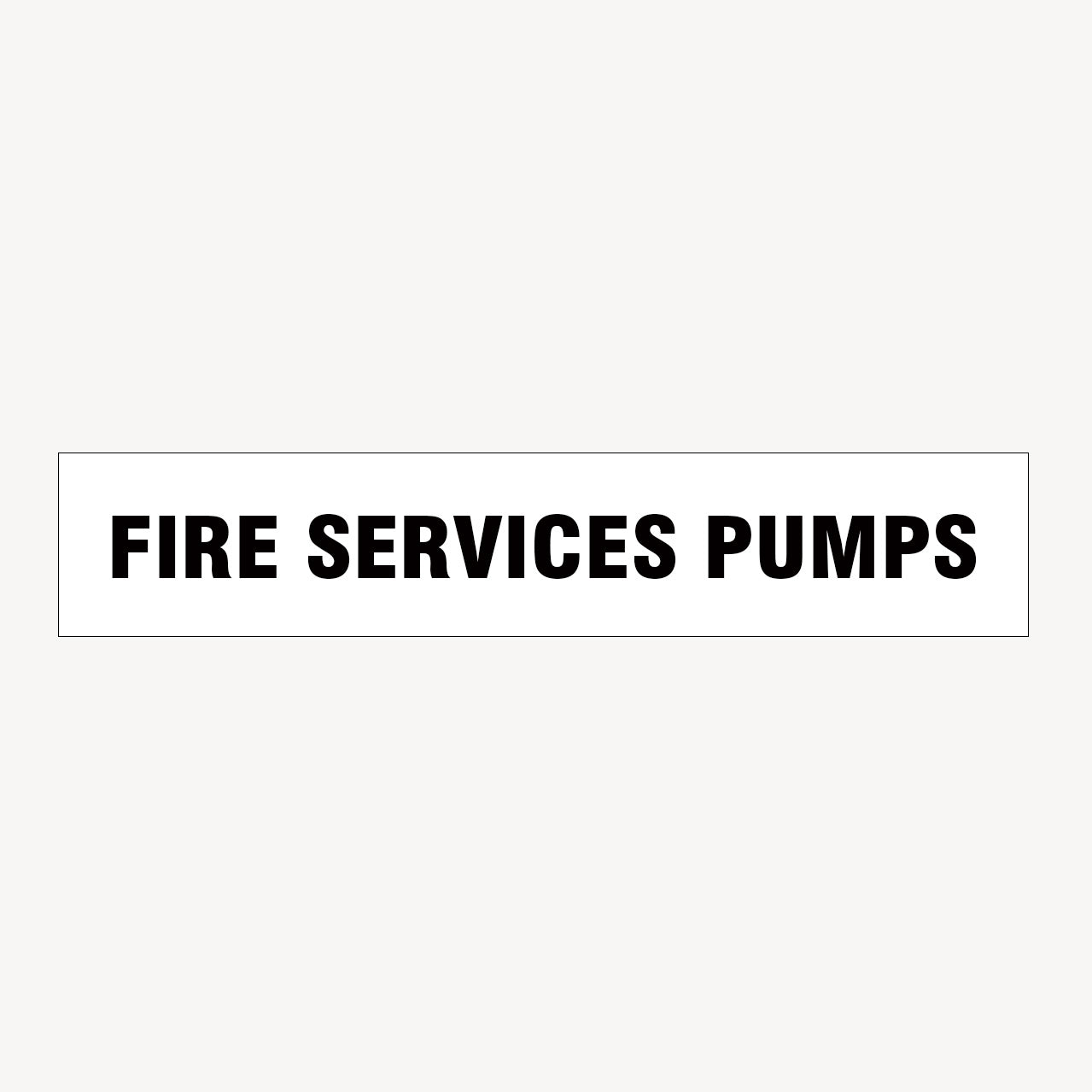 FIRE SERVICES PUMPS SIGN