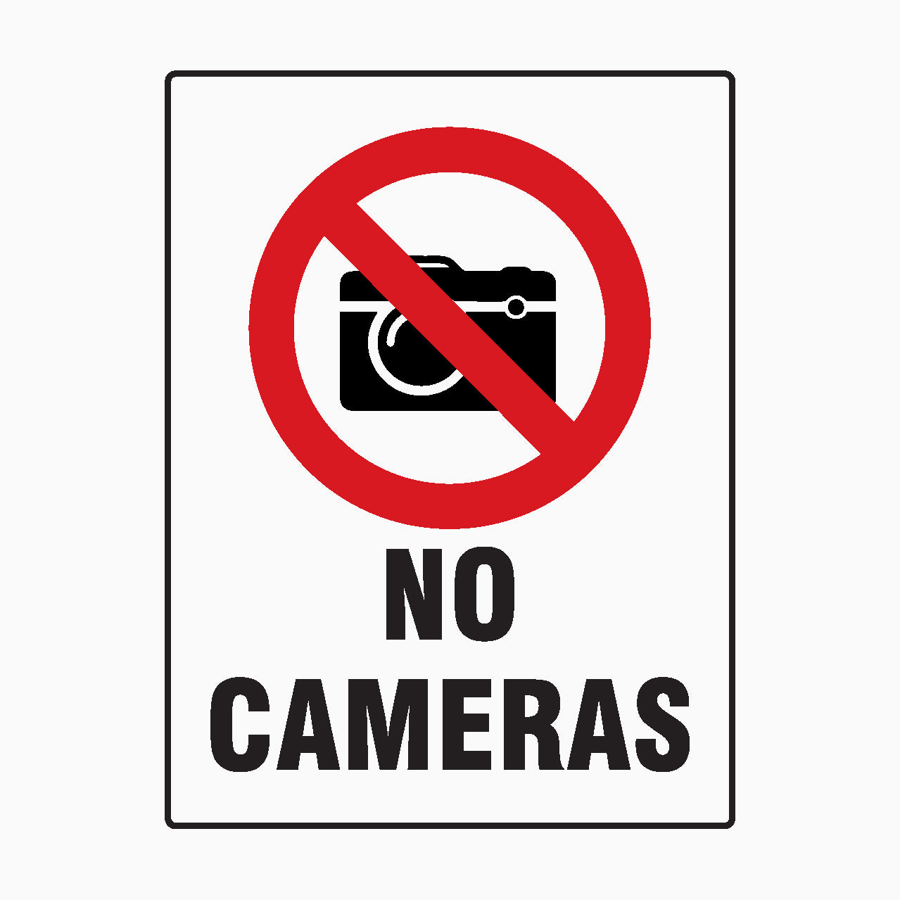 No Camera Sticker NO CAMERAS SIGN - Prohibition Signs – Get signs