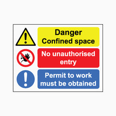 Danger Confined Space No Entry Without Confined Space Training Sign ...
