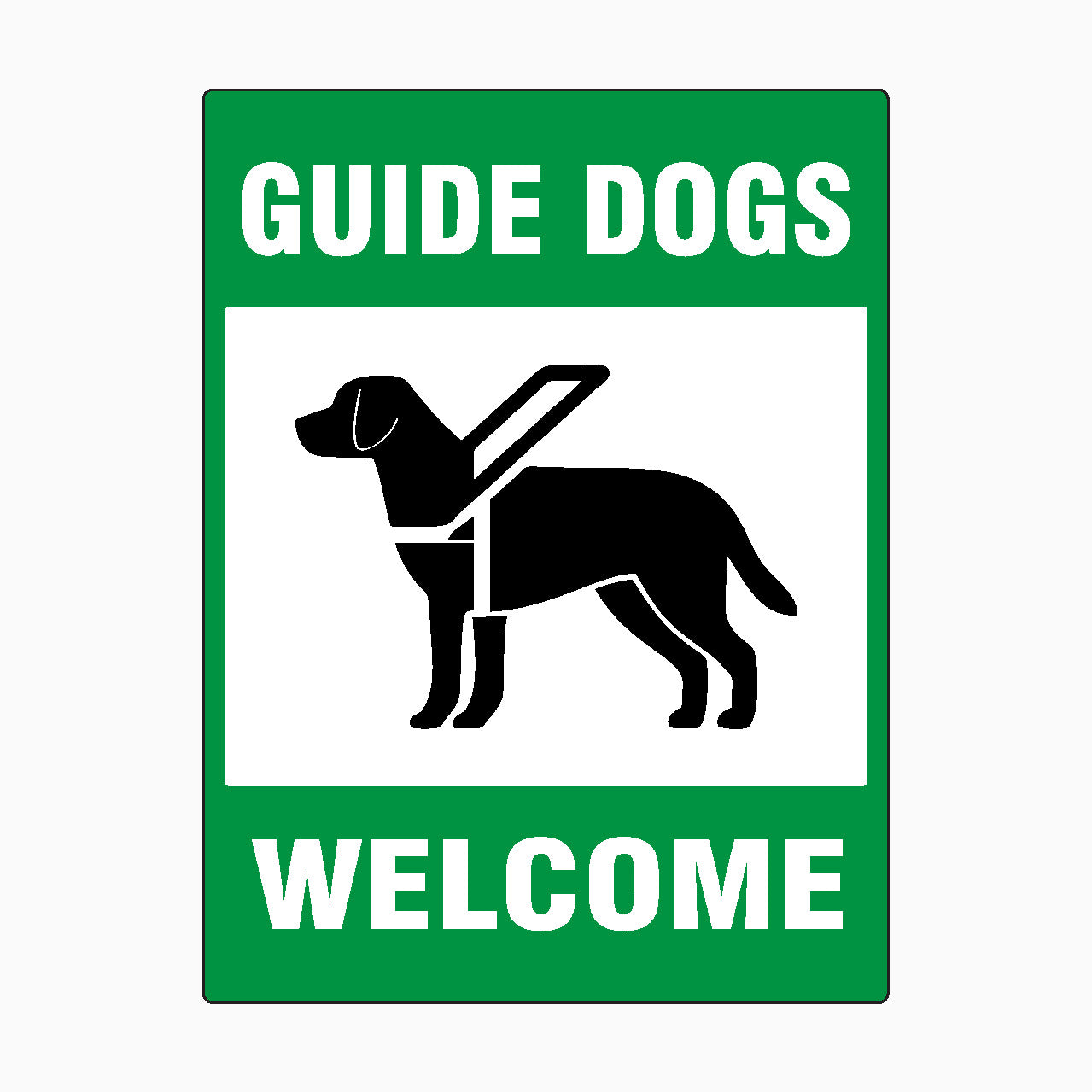 GUIDE DOGS WELCOME SIGN