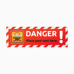 Danger Labels with Custom Text - Red