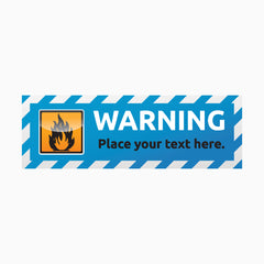 Warning Labels with Custom Text - Blue